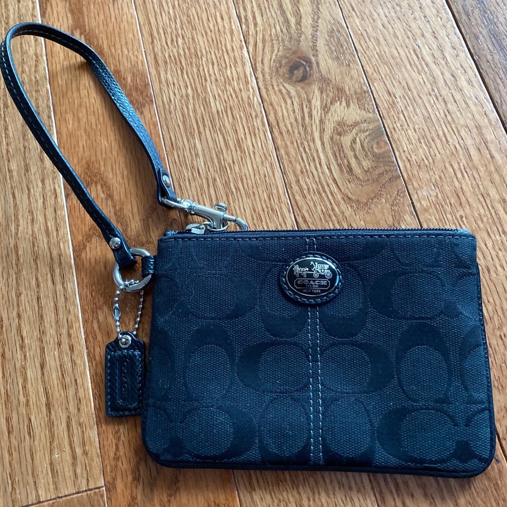 Coach black wristlet